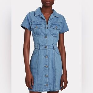 Mini denim cargo dress